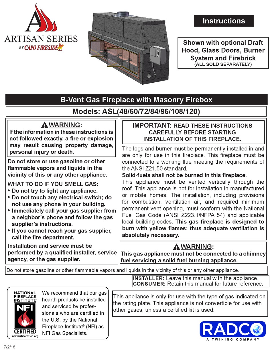 CAPO FIRESIDE ARTISAN SERIES INSTRUCTION MANUAL Pdf Download ManualsLib