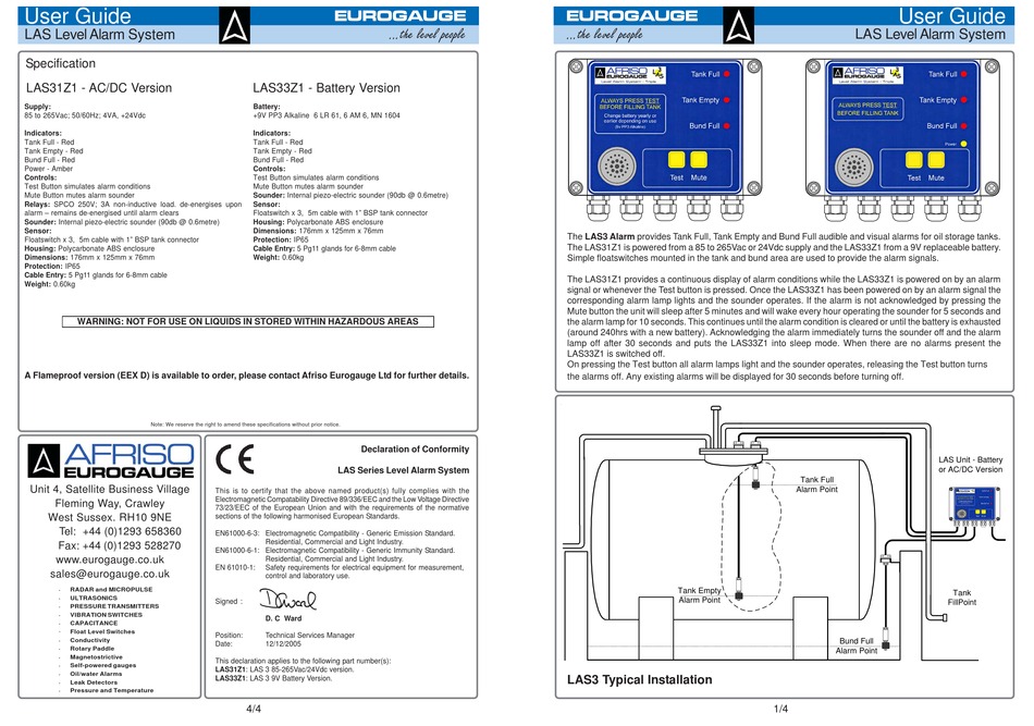 Eurogauge Las31z1 User Manual Pdf Download 