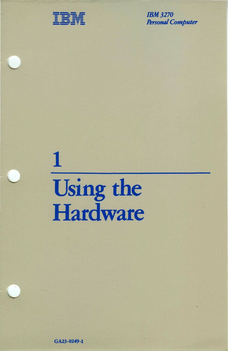 IBM 3270 HARDWARE USER'S MANUAL Pdf Download | ManualsLib