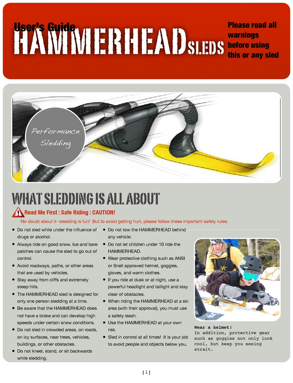 YUKON CHARLIE'S HAMMERHEAD SLED USER MANUAL Pdf Download ManualsLib
