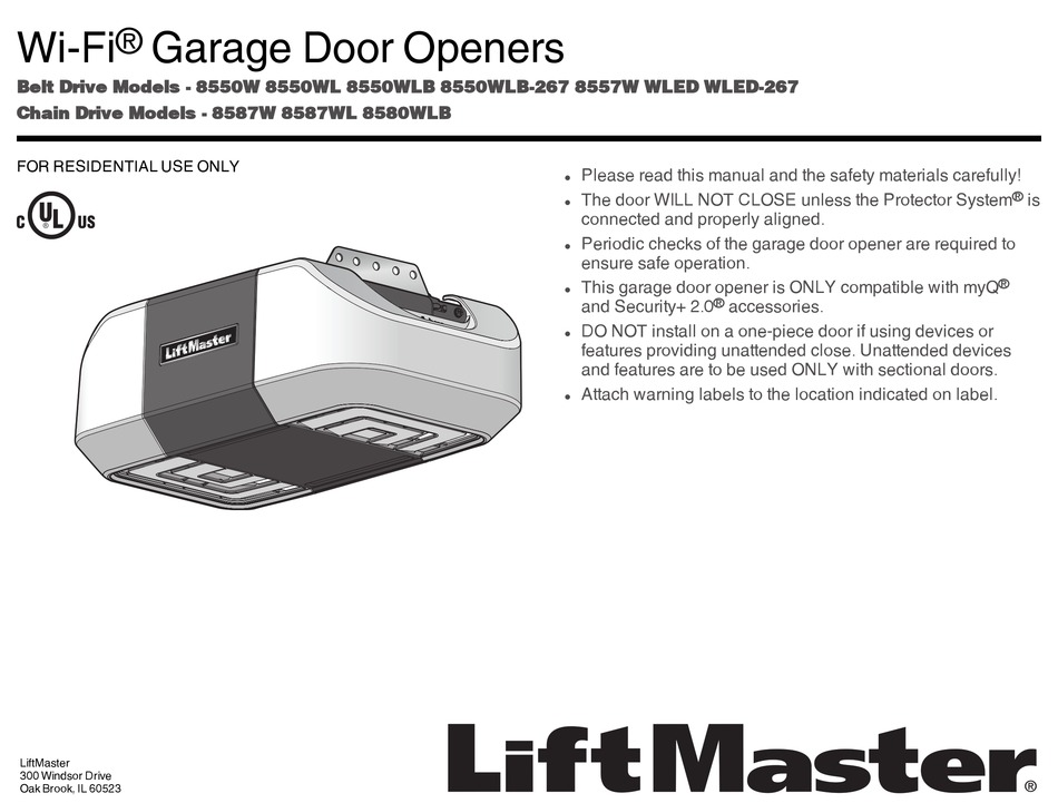 CHAMBERLAIN 8550W MANUAL Pdf Download | ManualsLib