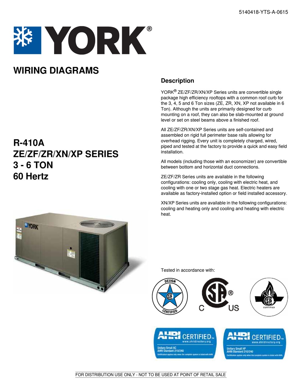 York Zr Series Wiring Diagrams Pdf Download Manualslib