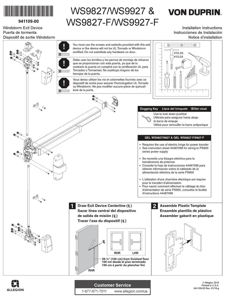 VON DUPRIN WS9927 INSTALLATION INSTRUCTIONS MANUAL Pdf Download