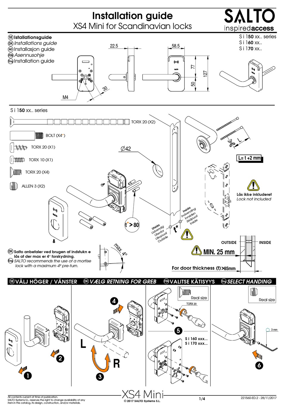 SALTO XS4 MINI INSTALLATION MANUAL Pdf Download | ManualsLib