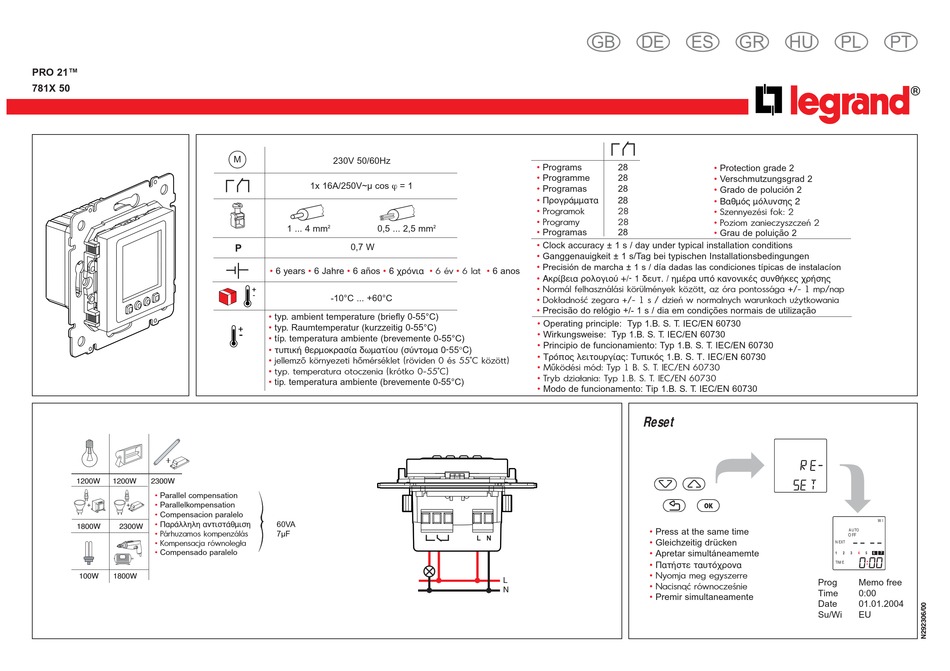 LEGRAND PRO 21 781 50 SERIES MANUAL Pdf Download ManualsLib
