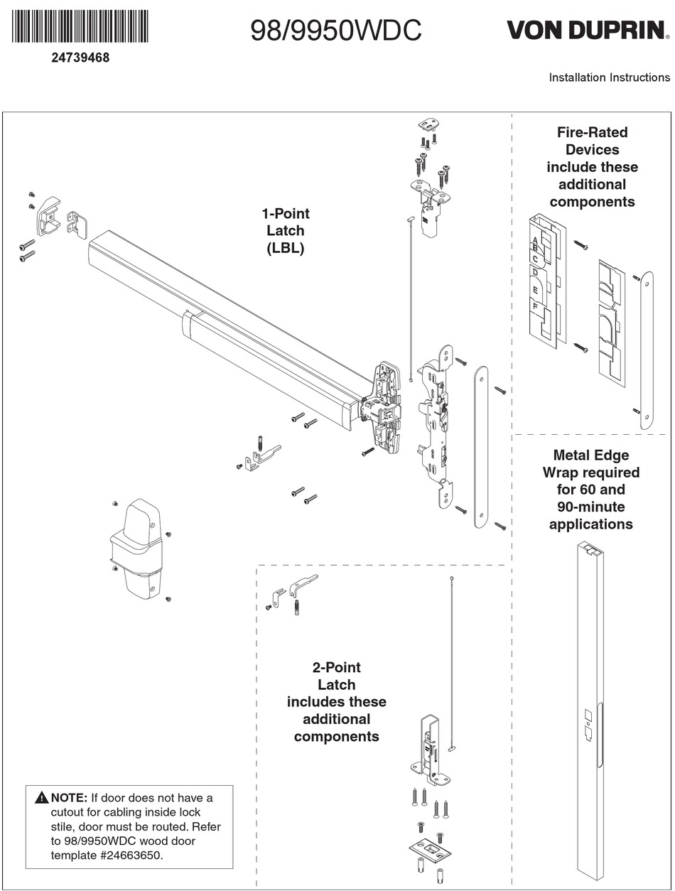 VON DUPRIN 9950WDC INSTALLATION INSTRUCTIONS MANUAL Pdf Download ...