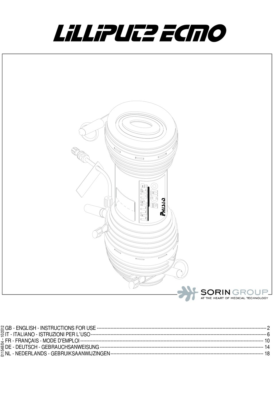 SORIN LILLIPUT2 ECMO INSTRUCTIONS FOR USE MANUAL Pdf Download | ManualsLib