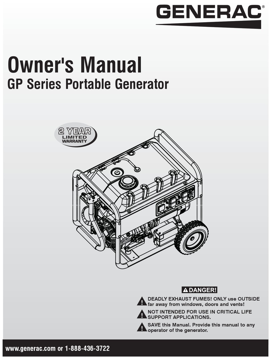 GENERAC POWER SYSTEMS GP SERIES OWNER'S MANUAL Pdf Download | ManualsLib