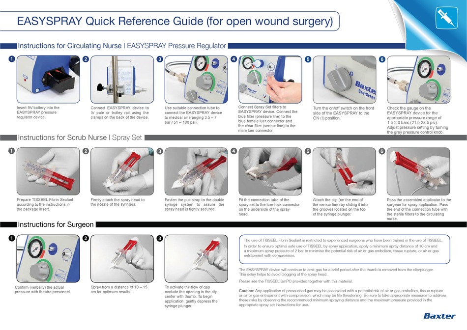 BAXTER EASYSPRAY QUICK REFERENCE MANUAL Pdf Download ManualsLib