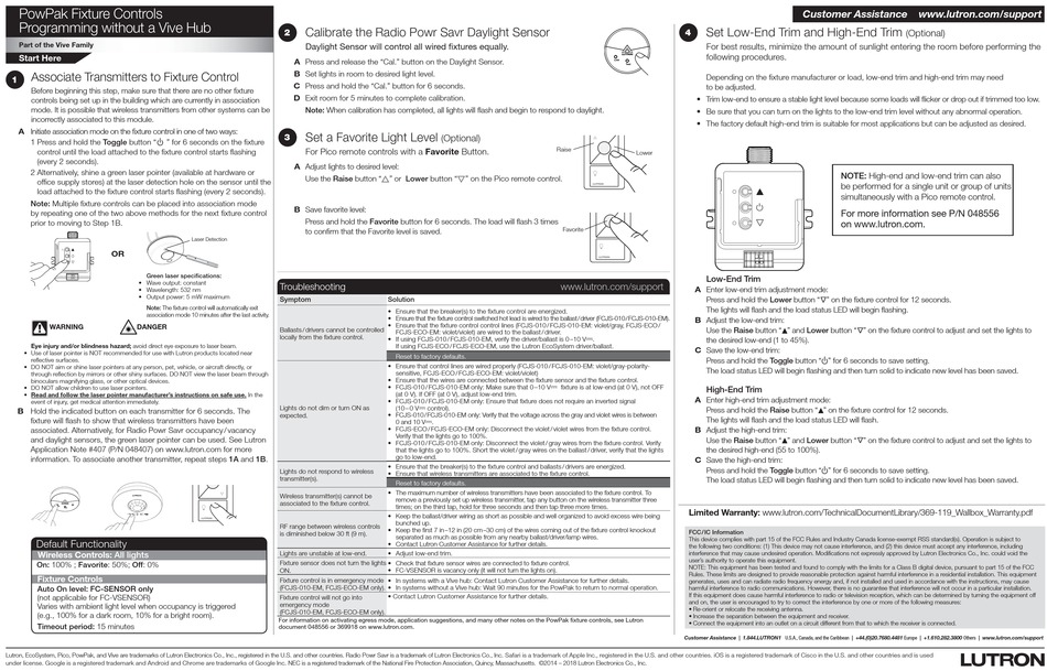 lutron daylight sensor calibration