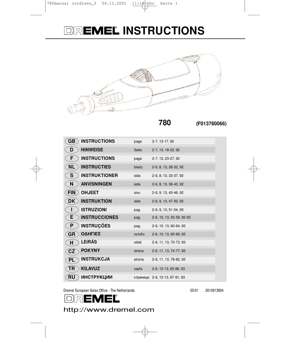 DREMEL MULTIPRO 780 INSTRUCTIONS MANUAL Pdf Download ManualsLib
