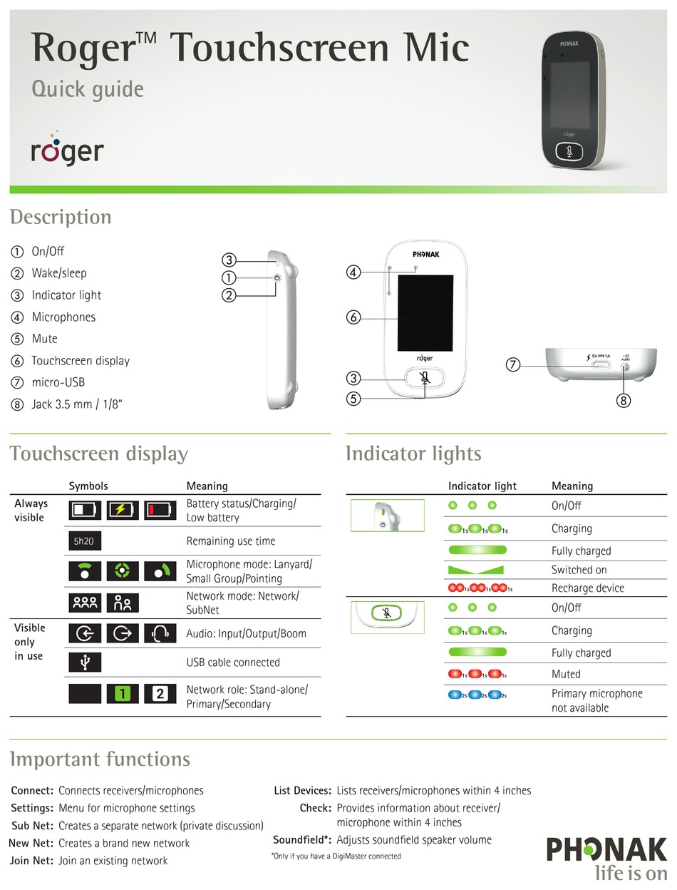 Phonak Sonova Roger Quick Manual Pdf Download 