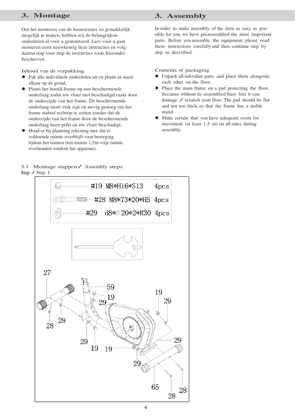 Montage; M Ontage-Stappen; Assembly; Assembly Steps - Hammer ELLYPTECH CT 3  Manual [Page 5] | ManualsLib
