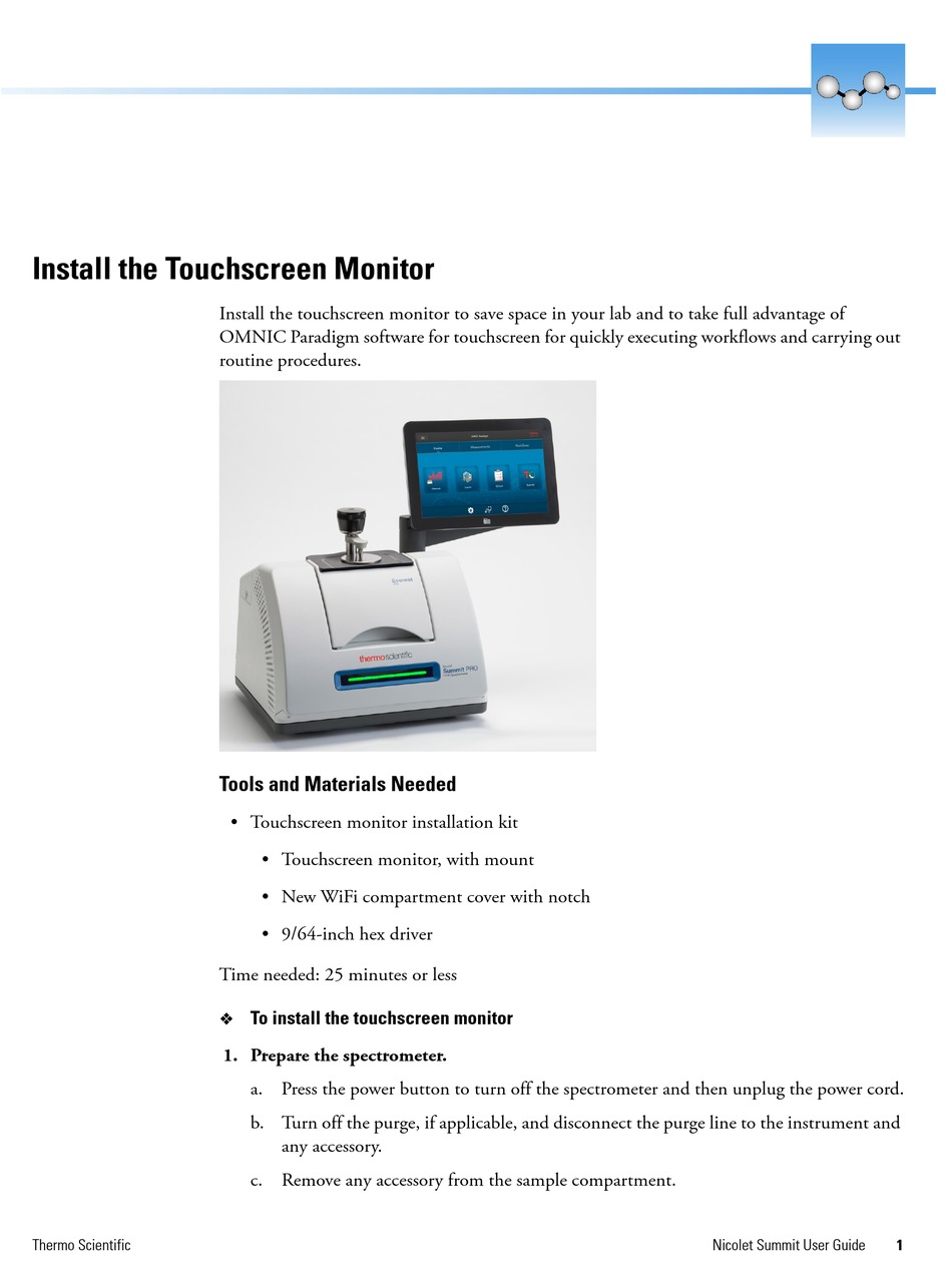 THERMO SCIENTIFIC NICOLET SUMMIT USER MANUAL Pdf Download | ManualsLib