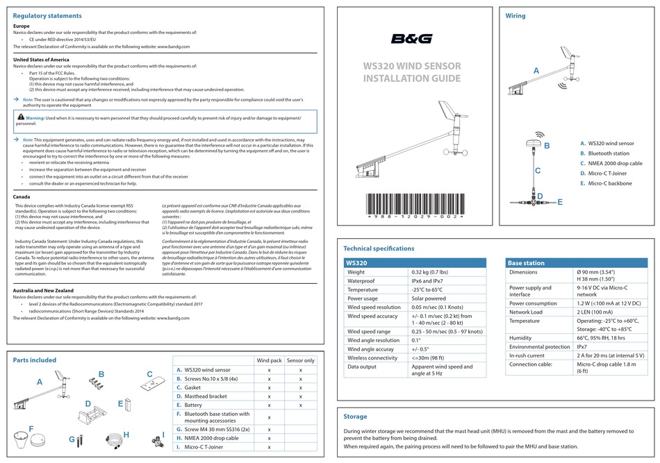 B&G WS320 INSTALLATION MANUAL Pdf Download | ManualsLib