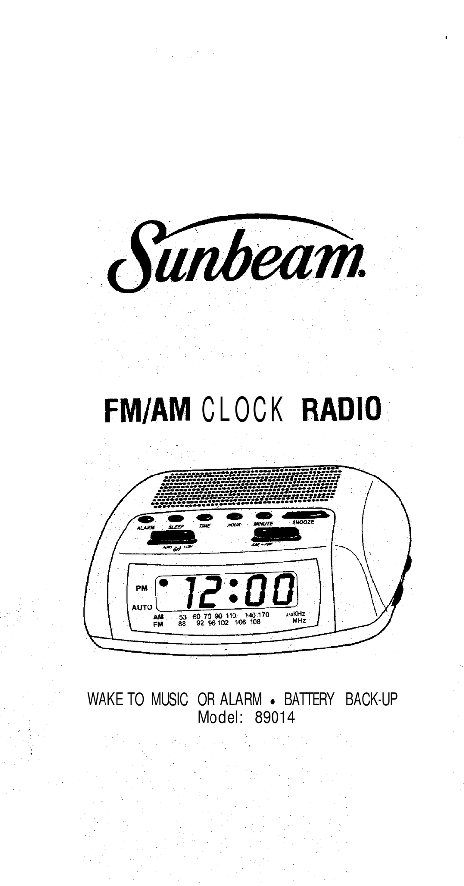 SUNBEAM 89014 MANUAL Pdf Download ManualsLib