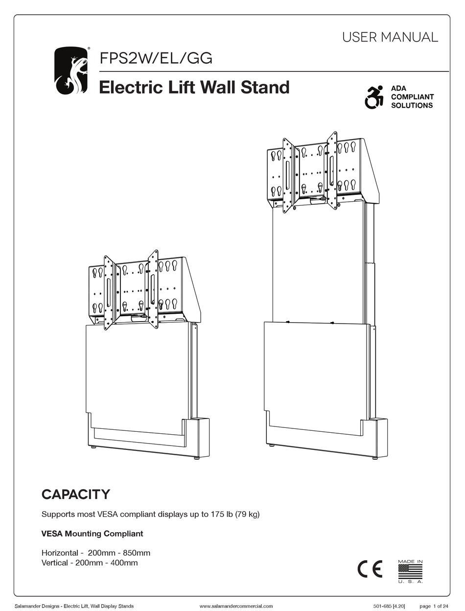 SALAMANDER DESIGNS FPS2W/EL/GG USER MANUAL Pdf Download | ManualsLib