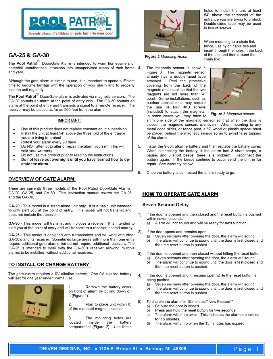 POOL PATROL GA25 MANUAL Pdf Download ManualsLib