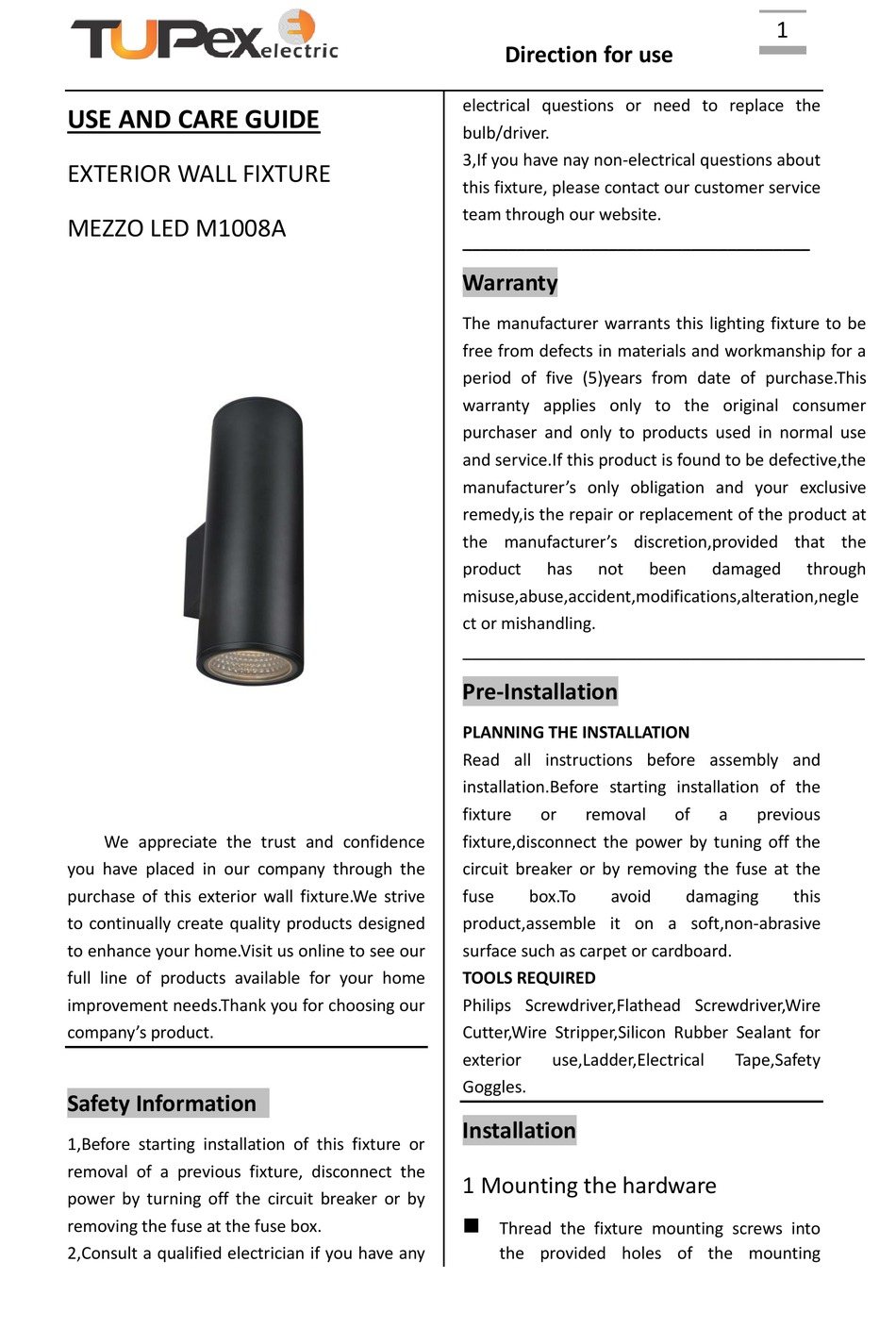 TUPEX MEZZO USE AND CARE MANUAL Pdf Download ManualsLib