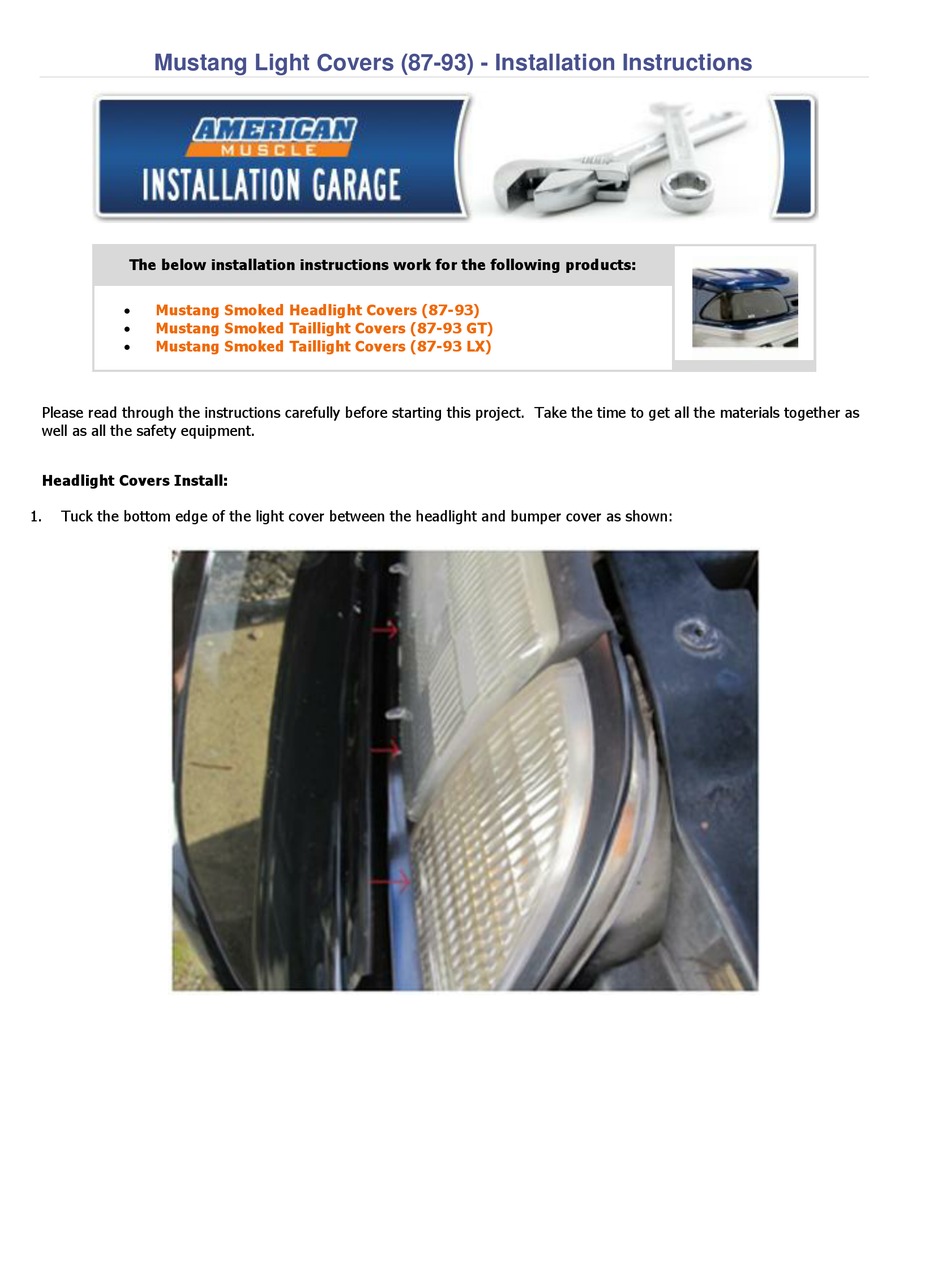 AMERICAN MUSCLE 8793 INSTALLATION INSTRUCTIONS Pdf Download | ManualsLib