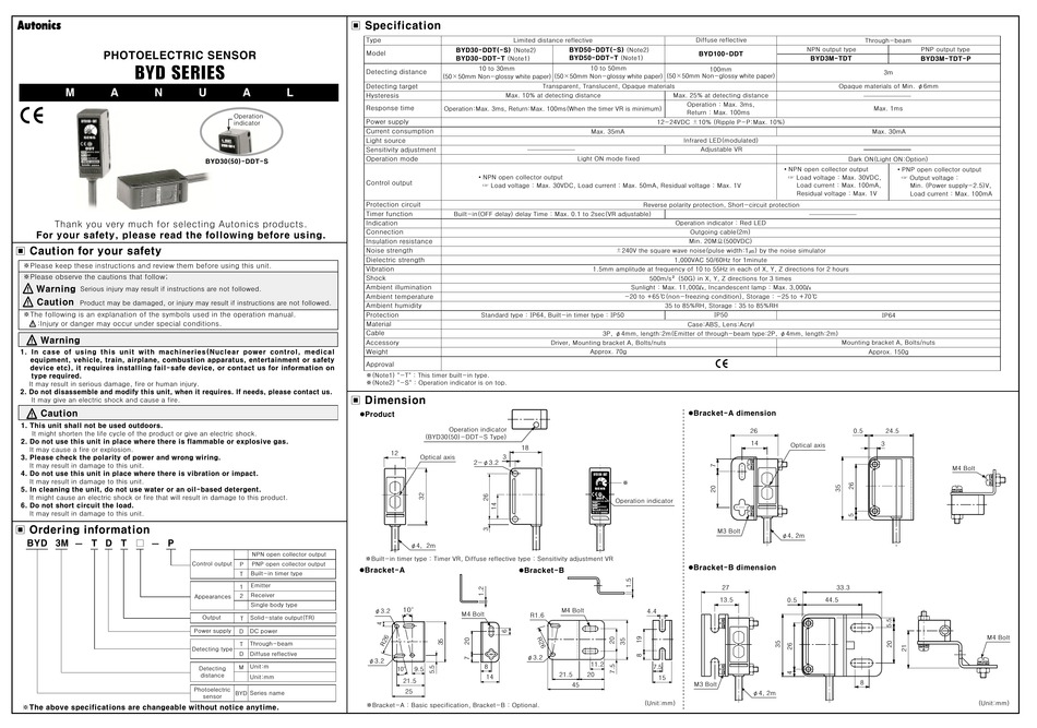 AUTONICS BYD SERIES MANUAL Pdf Download | ManualsLib