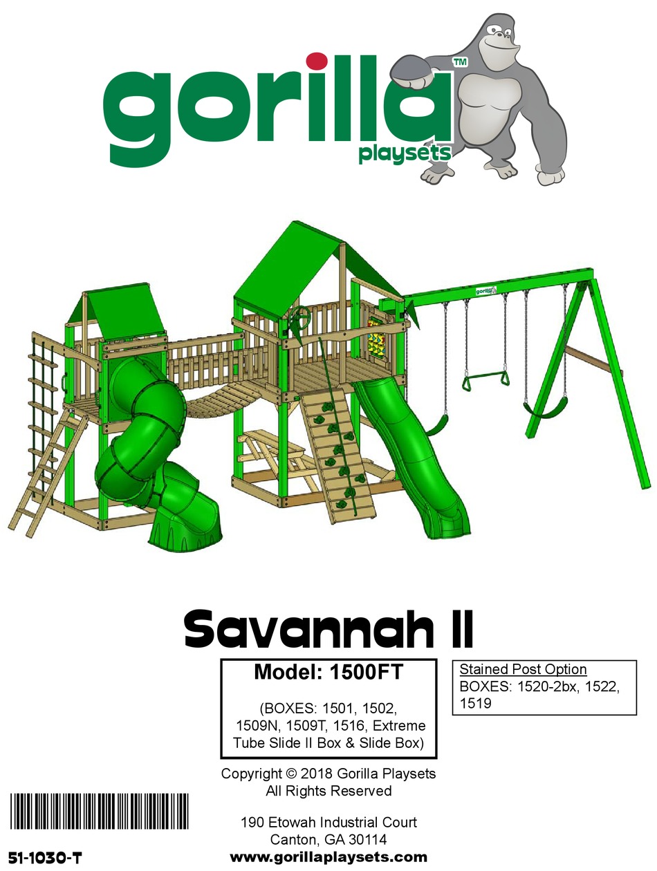GORILLA PLAYSETS SAVANNAH II 1500FT MANUAL Pdf Download ManualsLib