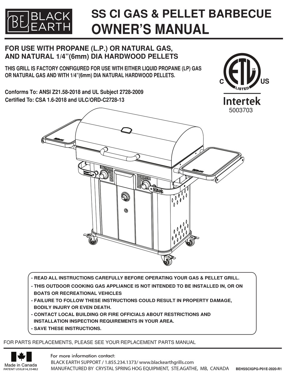 Black Earth Ss Ci Owner's Manual Pdf Download 