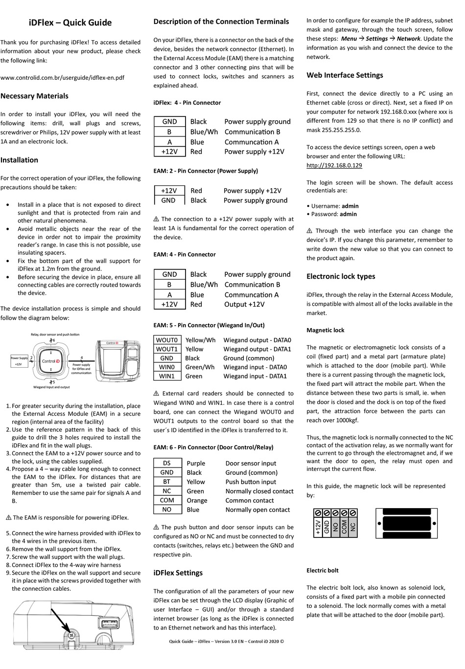 CONTROL ID IDFLEX QUICK MANUAL Pdf Download | ManualsLib