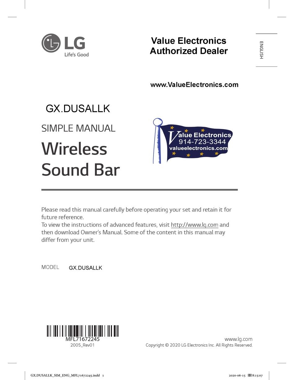 User manual LG S95QR (English - 81 pages)