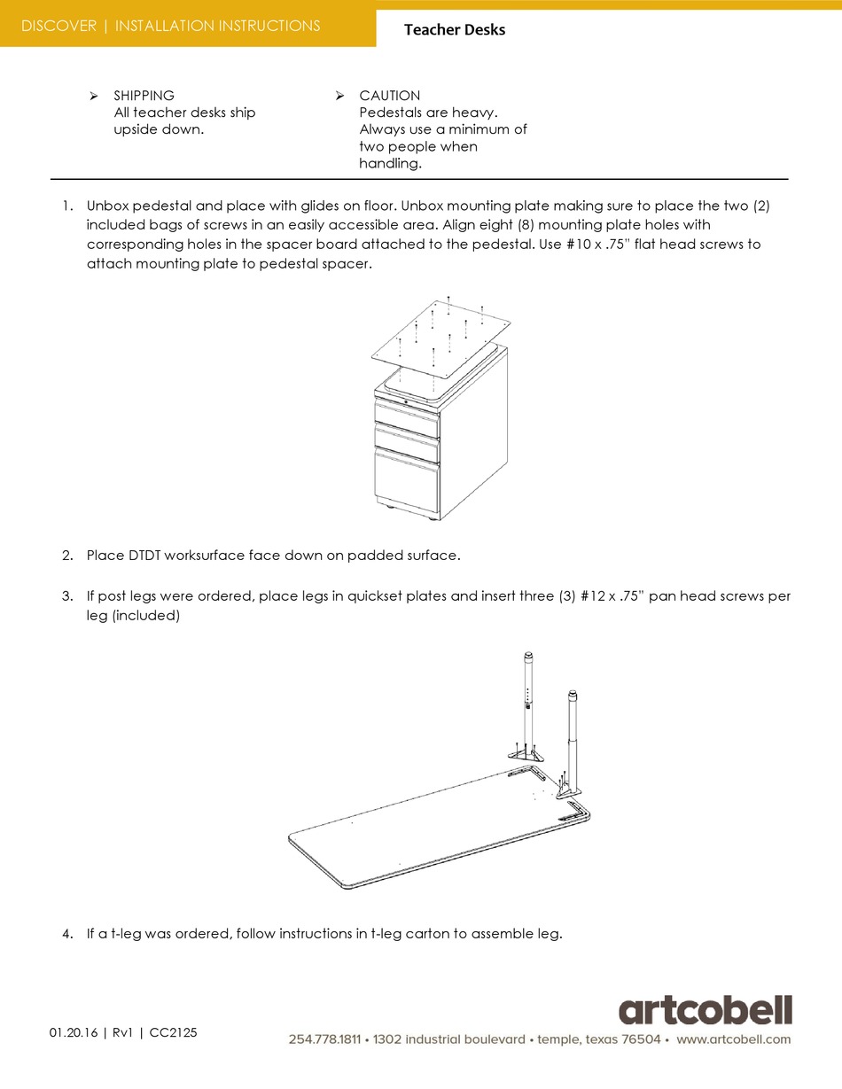 ARTCOBELL DISCOVER INSTALLATION INSTRUCTIONS Pdf Download | ManualsLib