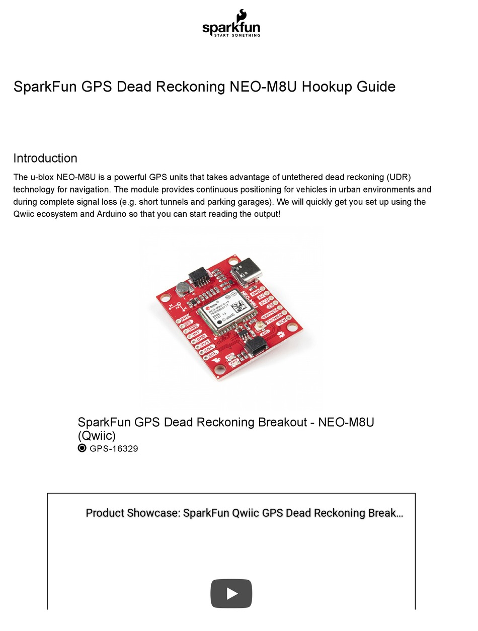 SPARKFUN NEO-M8U HOOK-UP MANUAL Pdf Download | ManualsLib