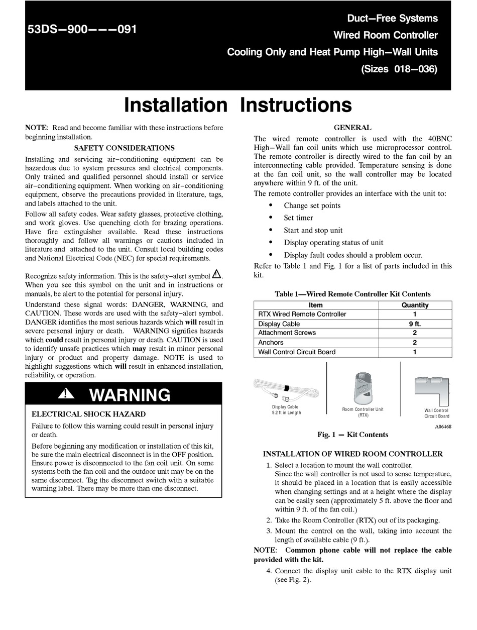 CARRIER 40BNC INSTALLATION INSTRUCTIONS Pdf Download | ManualsLib