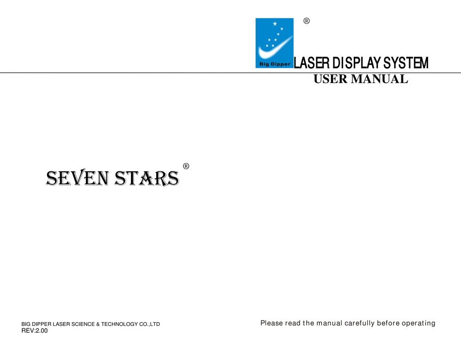 BIG DIPPER SEVEN STARS M020RG/4 USER MANUAL Pdf Download | ManualsLib