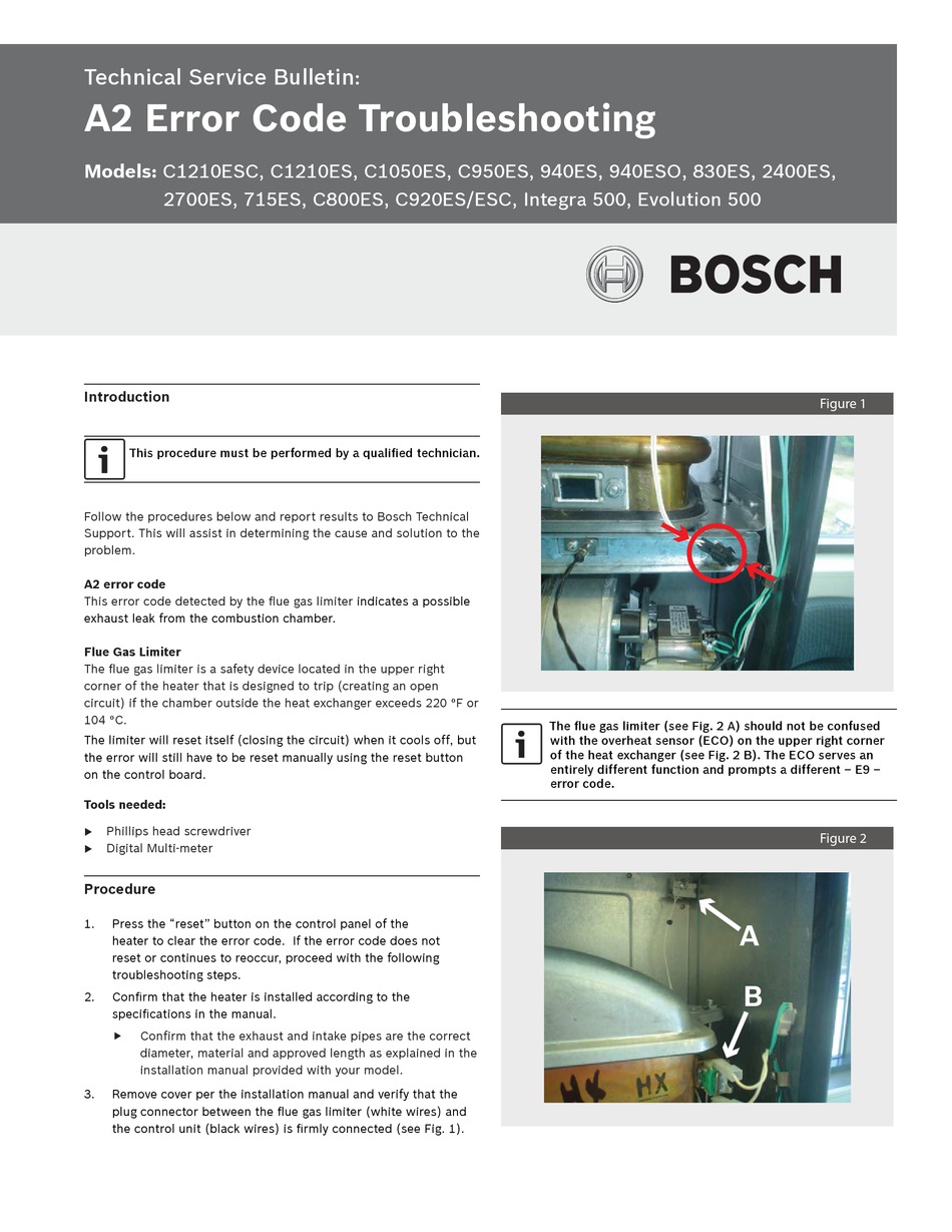 BOSCH C1210ESC TECHNICAL SERVICE BULLETIN Pdf Download ManualsLib