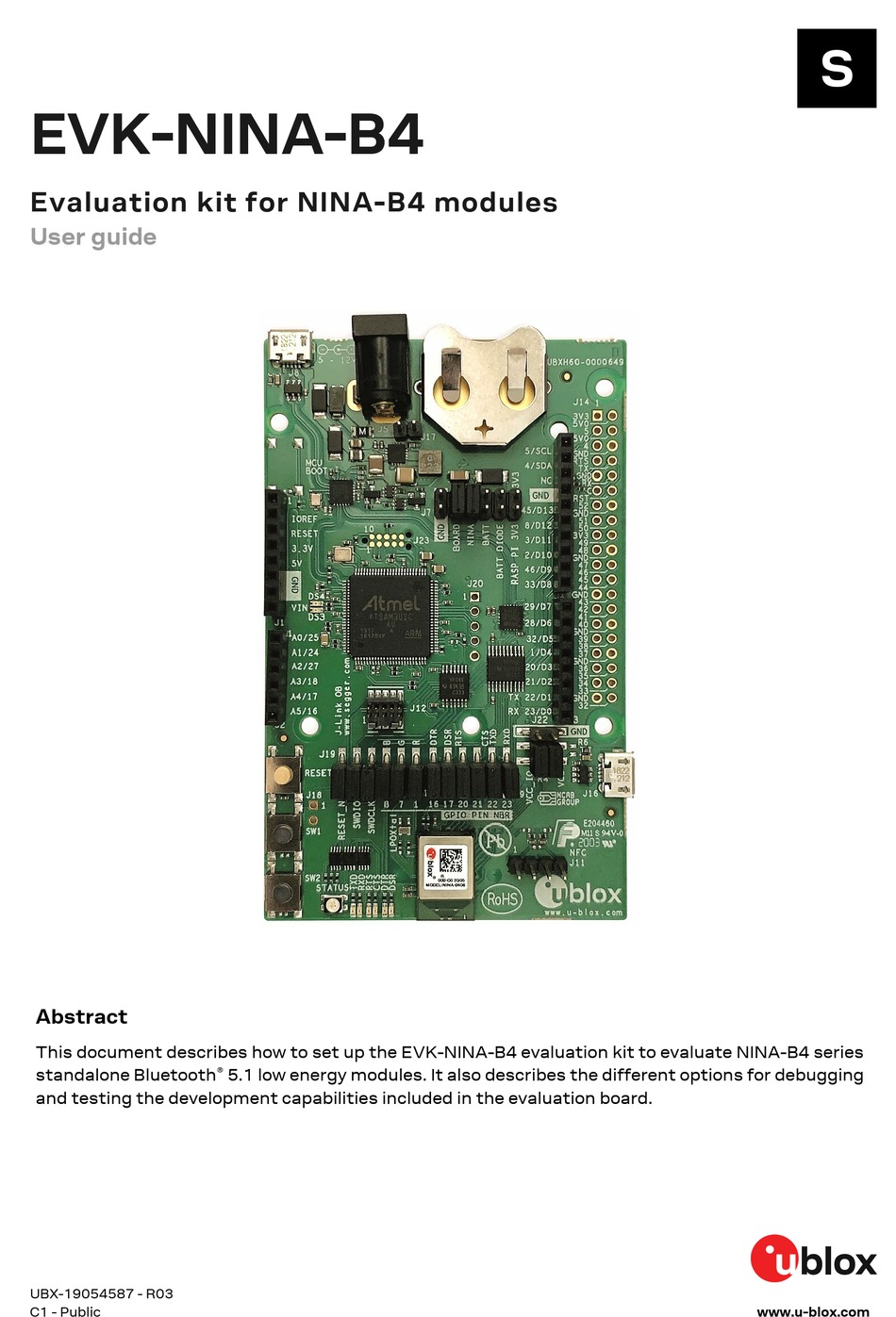 UBLOX EVK-NINA-B4 USER MANUAL Pdf Download | ManualsLib