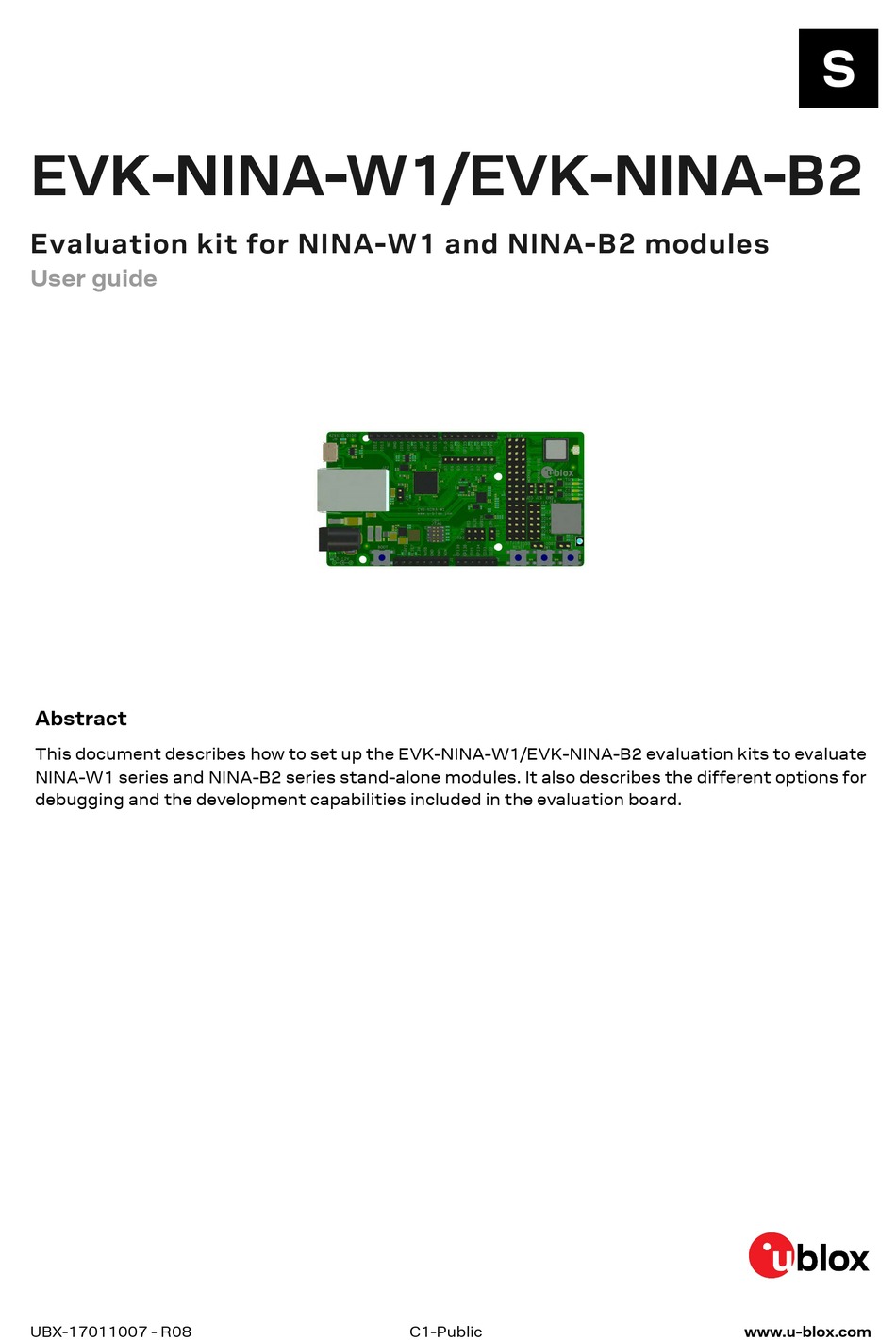 UBLOX EVK-NINA-W1 USER MANUAL Pdf Download | ManualsLib