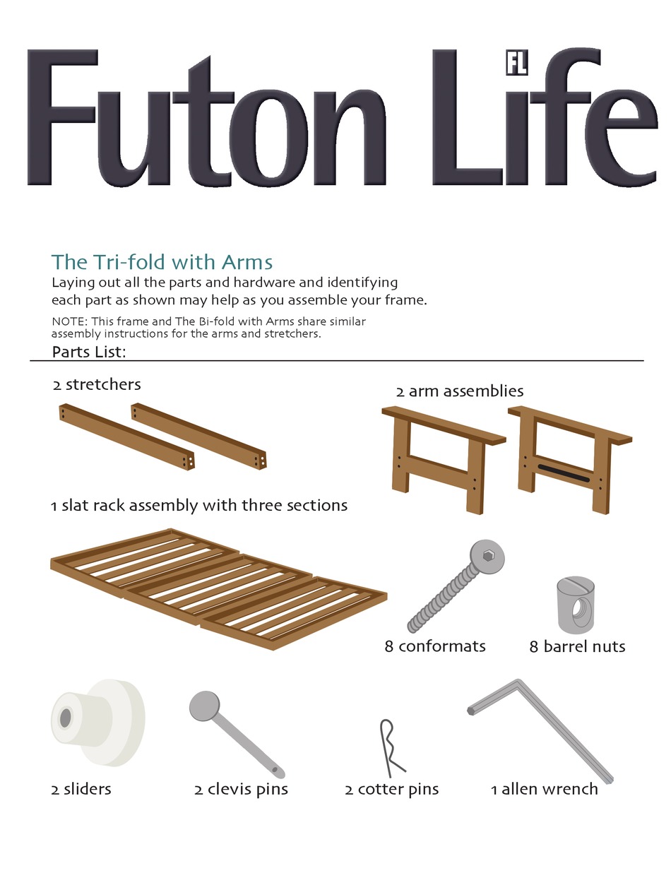 FUTON LIFE TRIFOLD WITH ARMS ASSEMBLY INSTRUCTIONS Pdf Download ManuaLib