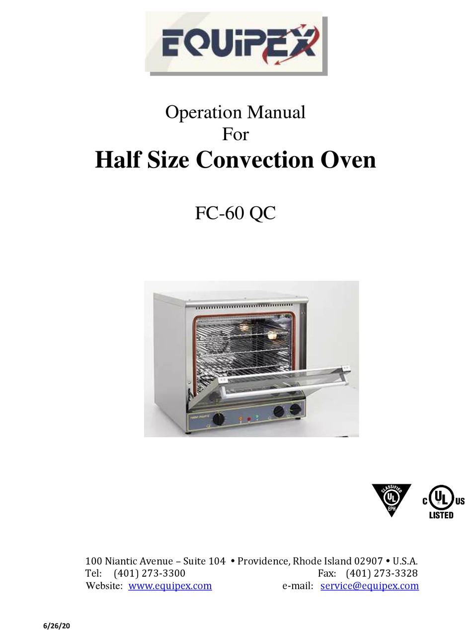 Equipex FC-33/1 Quarter-Size Countertop Convection Oven, 120v