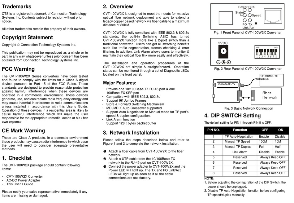 CTS CVT-100W2X USER MANUAL Pdf Download | ManualsLib