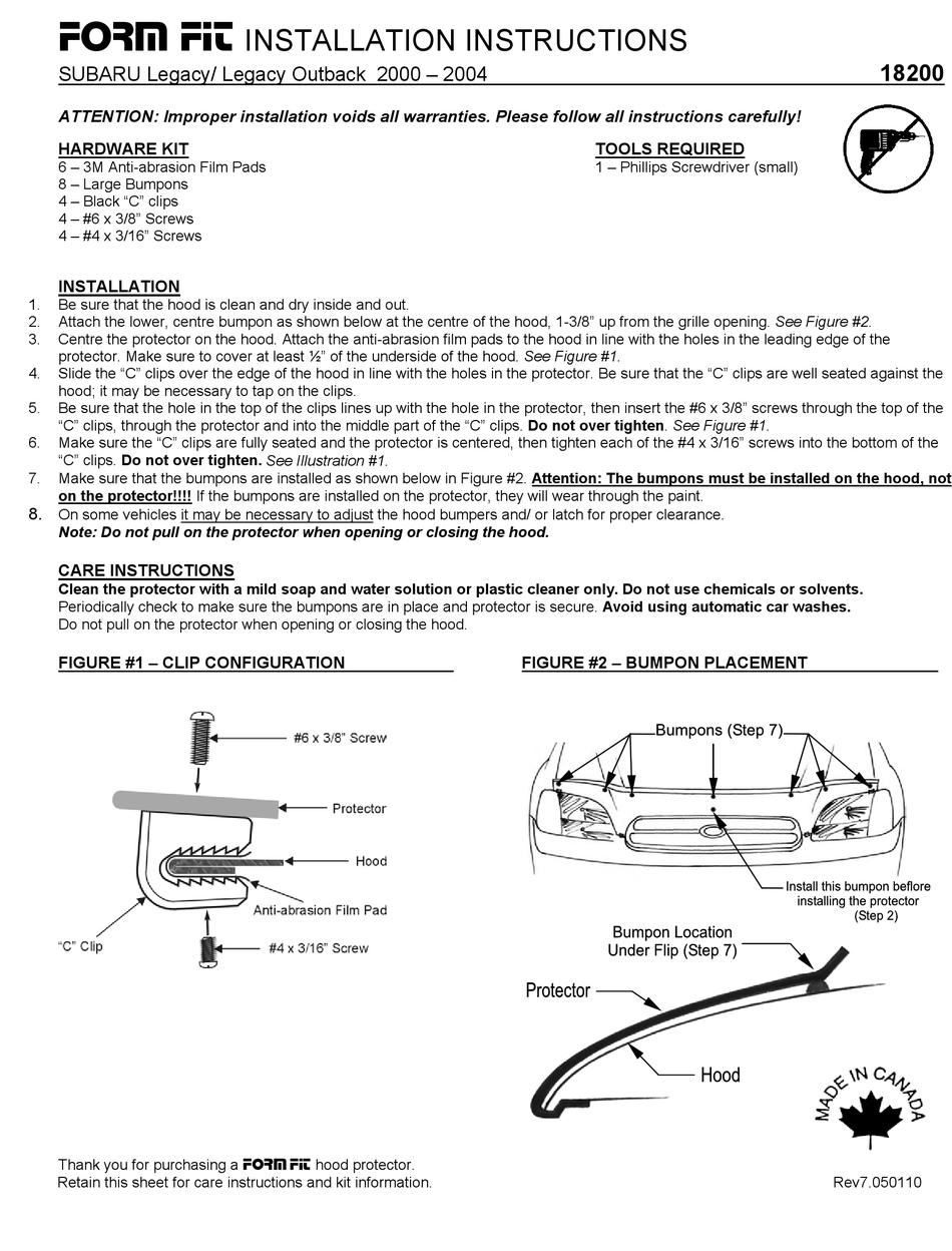 form-fit-18200-installation-instructions-pdf-download-manualslib