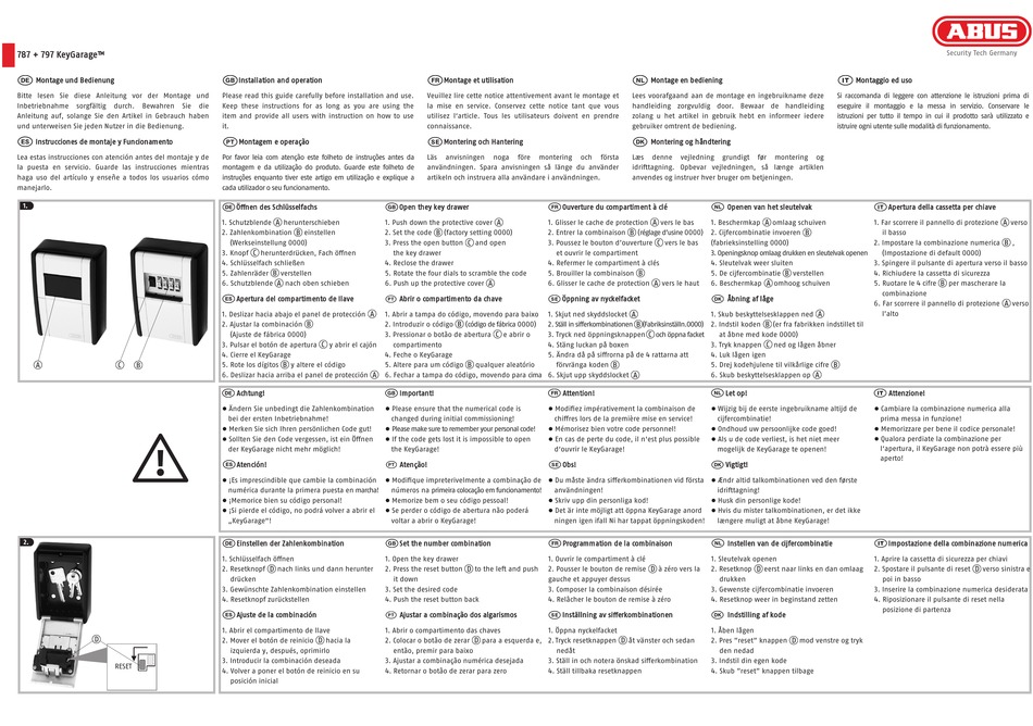 ABUS KEYGARAGE 787 INSTALLATION AND OPERATION Pdf Download ManualsLib