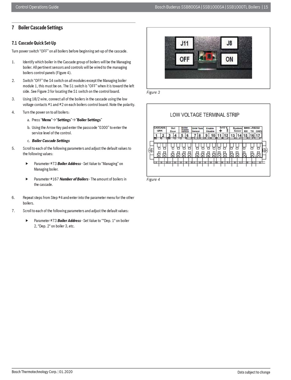 Boiler Cascade Settings Cascade Quick Set Up Bosch Buderus SSB