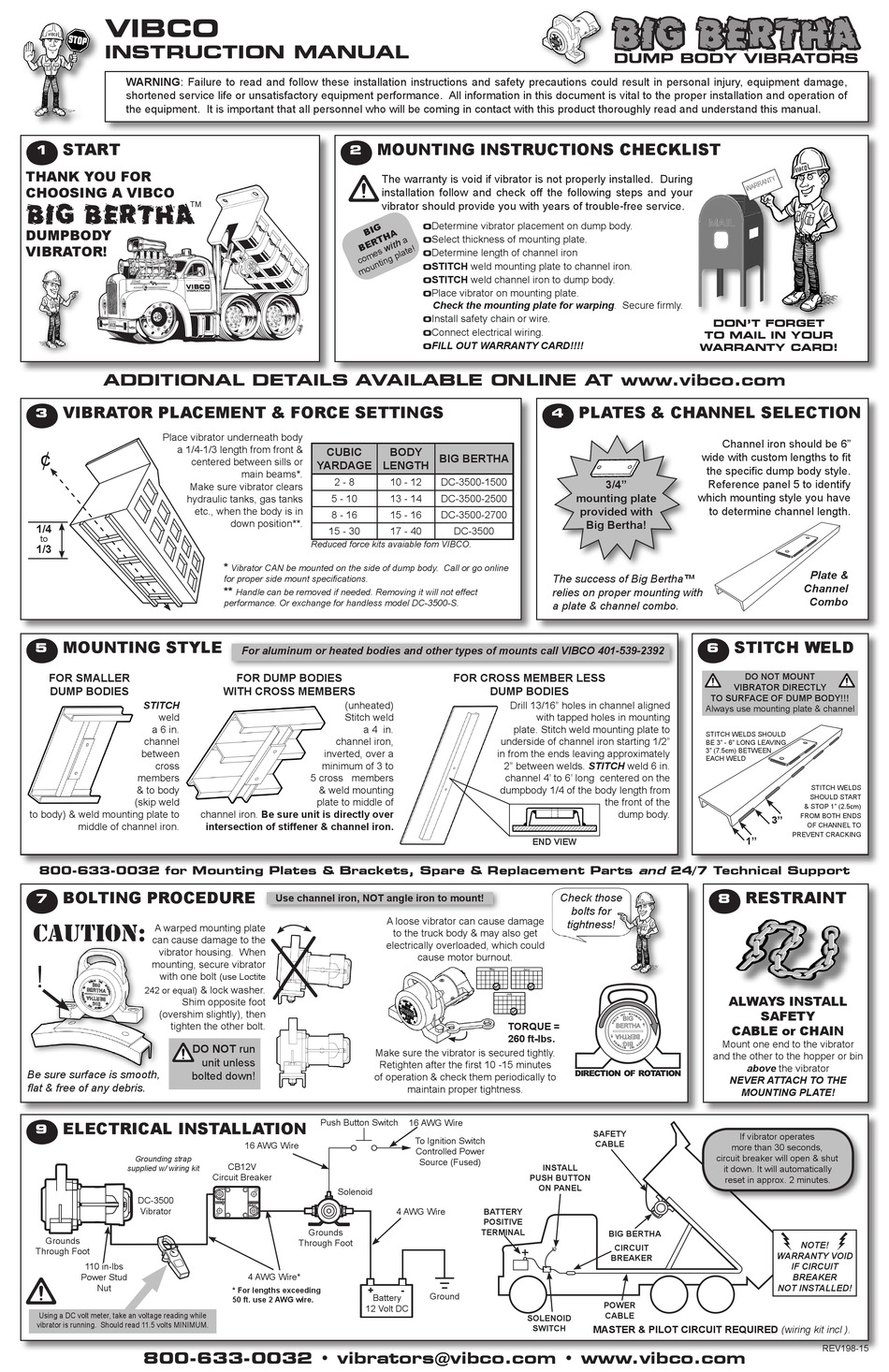 VIBCO BIG BERTHA INSTRUCTION MANUAL Pdf Download | ManualsLib