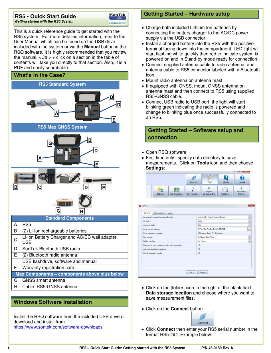 SONTEK RS5 QUICK START MANUAL Pdf Download ManualsLib
