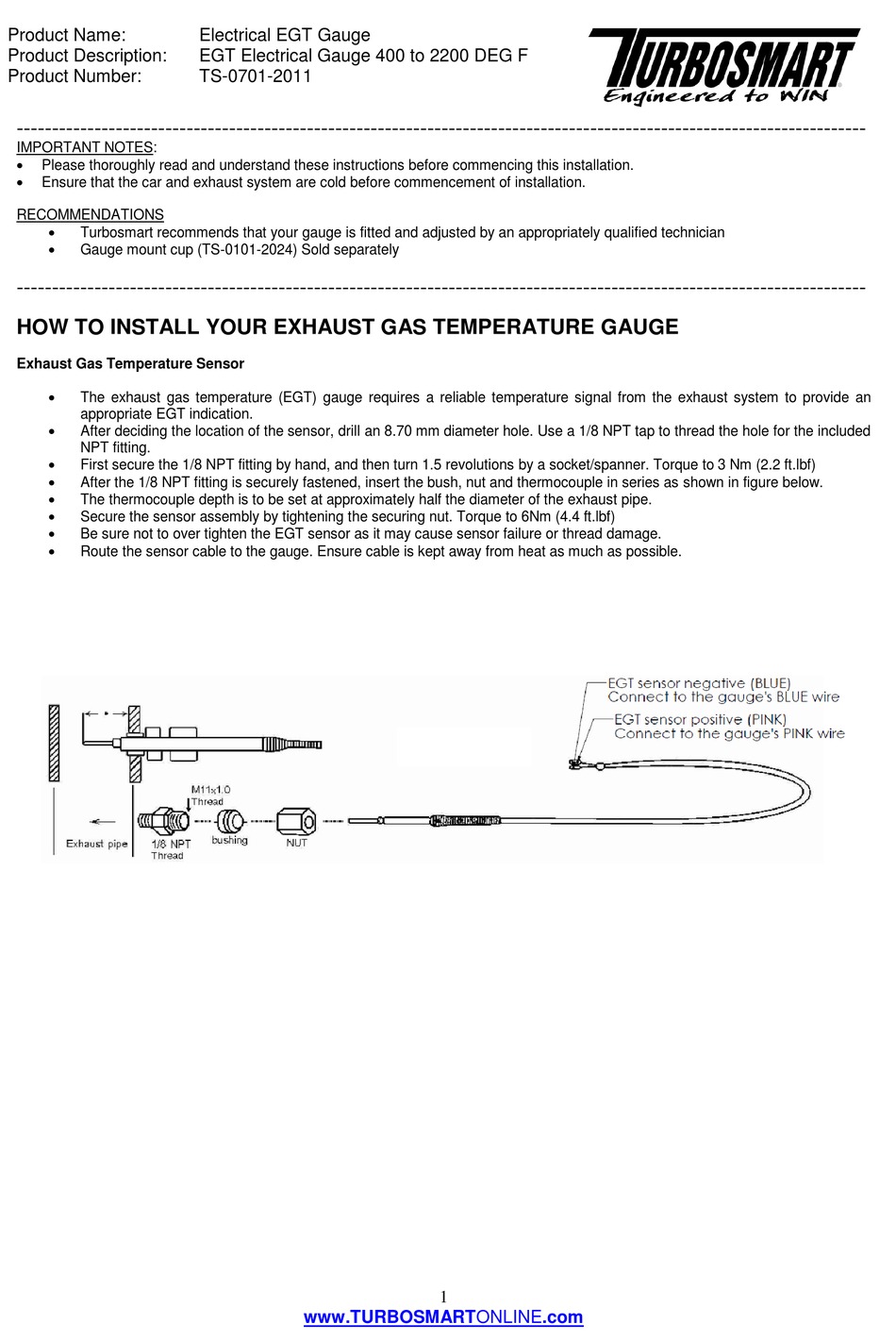 TURBOSMART TS-0701-2011 MANUAL Pdf Download | ManualsLib