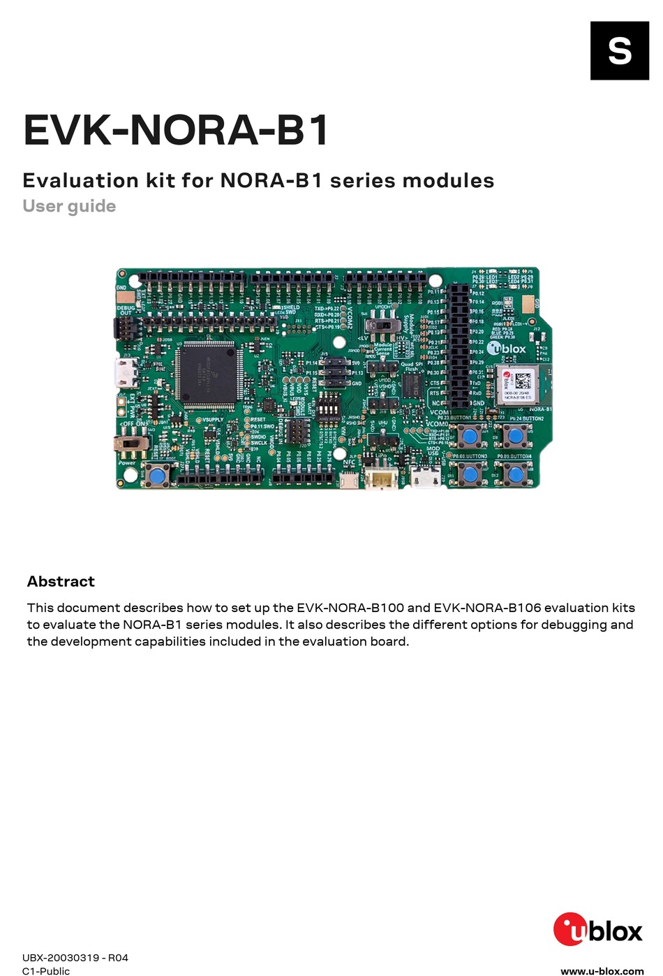 UBLOX EVK-NORA-B1 USER MANUAL Pdf Download | ManualsLib