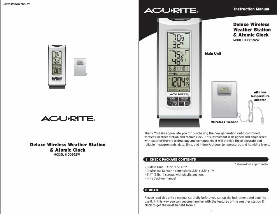  Acu-Rite Deluxe Wireless Weather Station with Atomic