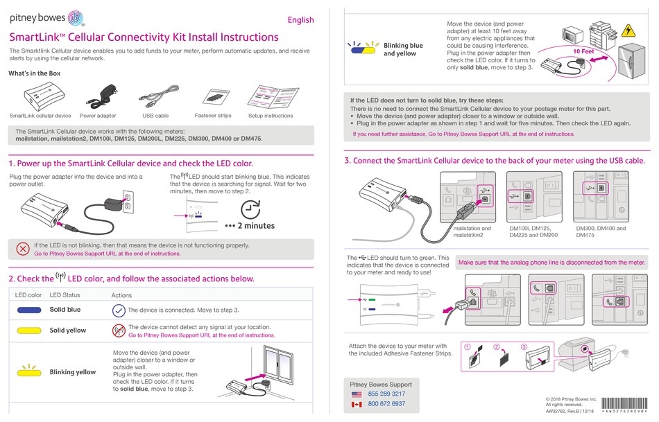 PITNEY BOWES SMARTLINK CELLULAR CONNECTIVITY KIT QUICK START MANUAL Pdf ...