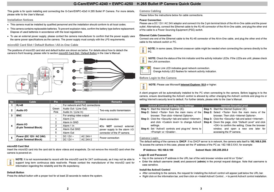 GEUTEBRUCK G-CAM/EWPC-4240 QUICK MANUAL Pdf Download | ManualsLib