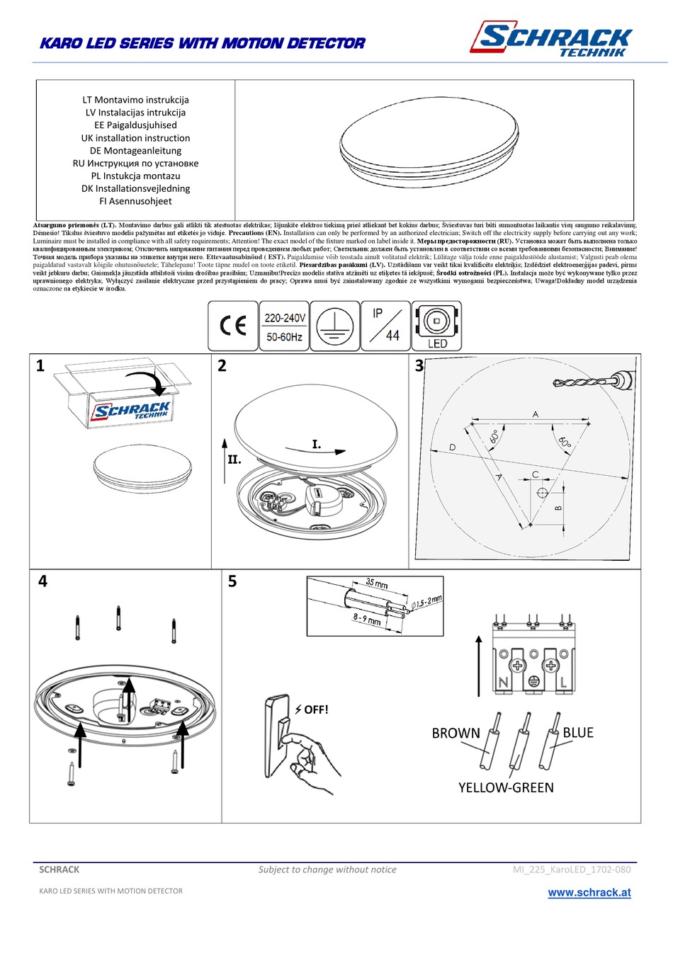 SCHRACK TECHNIK KARO LED SERIES INSTALLATION INSTRUCTION Pdf Download ...